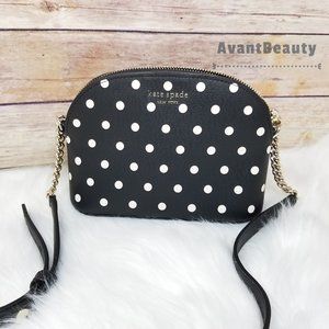 Kate Spade Small Dome Crossbody Cabana dot Black